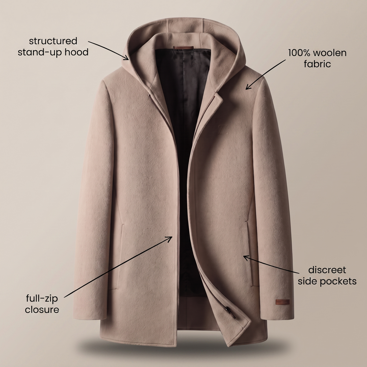 Highland Wool Hooded Coat