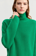 Ribbed Wool Turtleneck Jumper