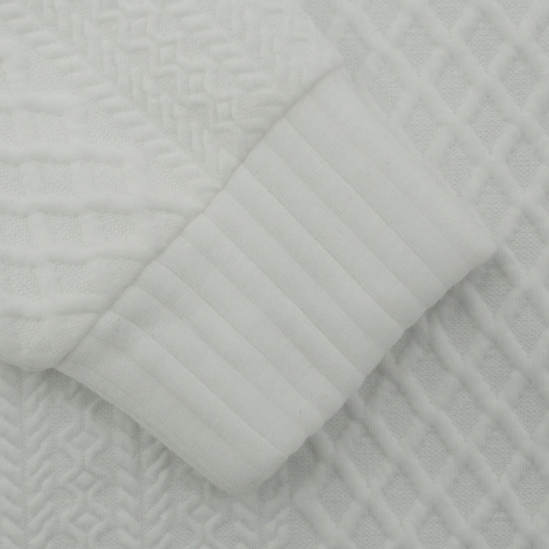 Quarter Button Jumper for Men with Contrast Trim