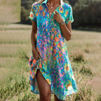 Polka Dot Summer Dress with Relaxed Fit and Flowing Silhouette for Women