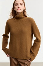 Ribbed Wool Turtleneck Jumper