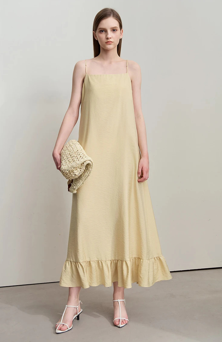 Sleeveless Ruffle-Hem Maxi Dress