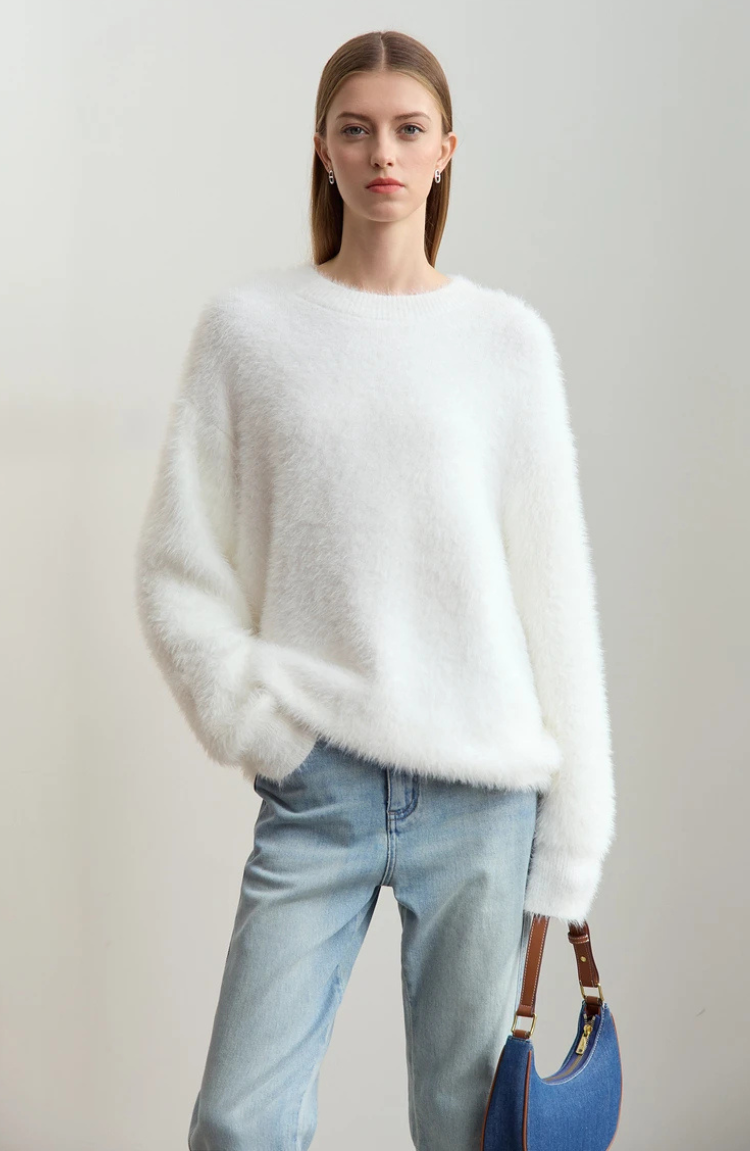 Fuzzy Regular Fit Pullover Jumper