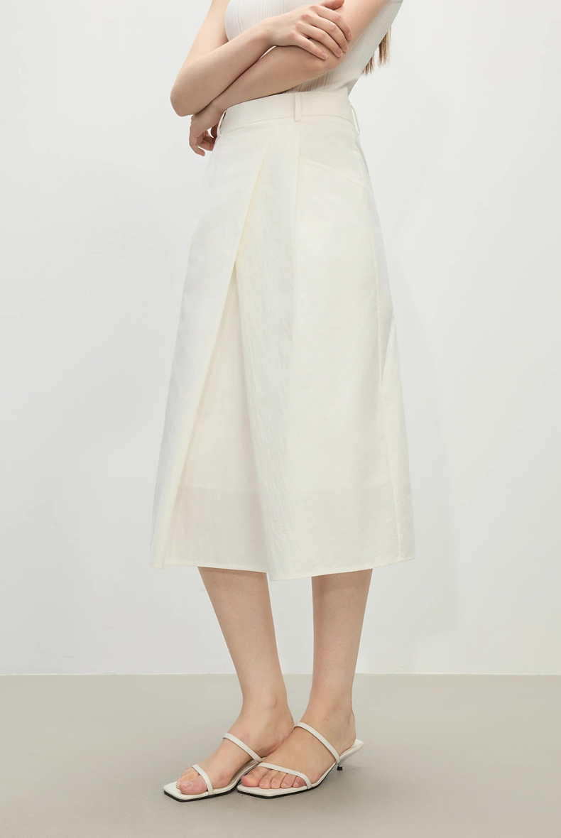 Wrap A-line Midi Skirt