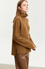 Ribbed Wool Turtleneck Jumper