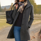 Classic Fit Coat with Clean Silhouette and Button Front for Women