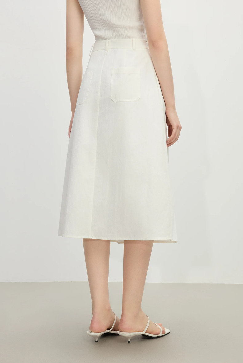 Wrap A-line Midi Skirt