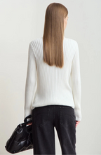 Ribbed High Neck Knitted Top