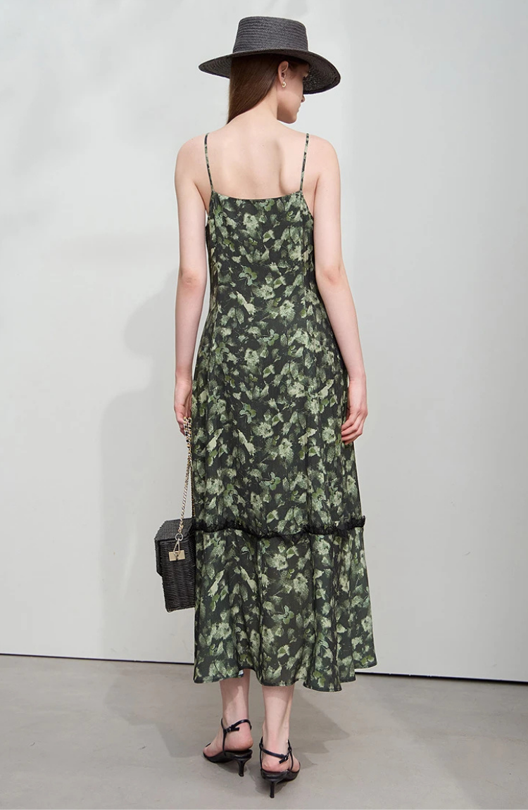 Green Floral Midi Dress