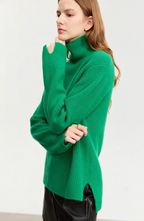 Ribbed Wool Turtleneck Jumper