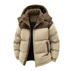 Hooded Puffer Jacket for Women with Cord Panel Detail