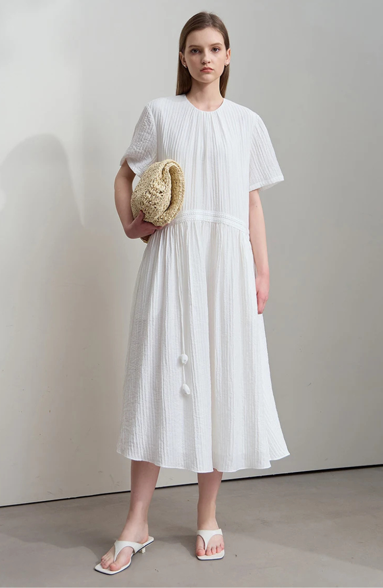 Pleated Midi Summer Dress