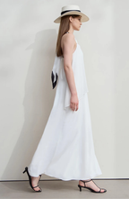 Black Maxi Slip Dress with Double Layer Bodice