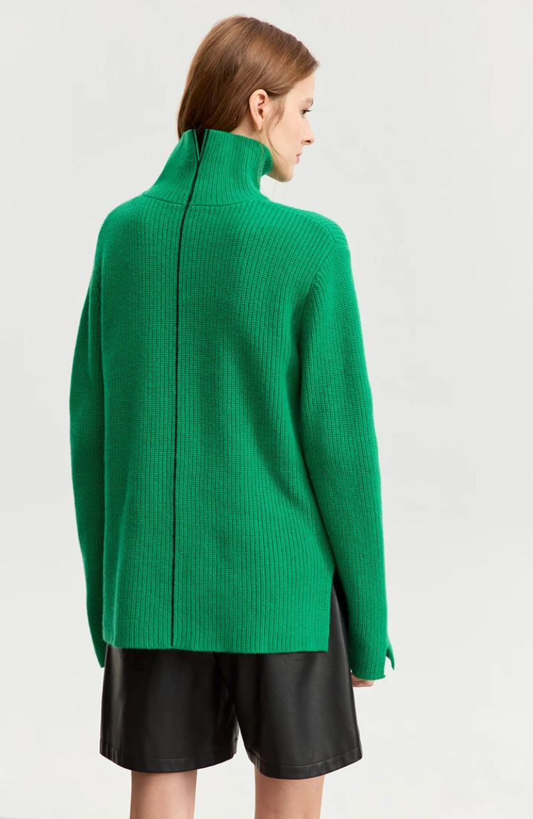 Ribbed Wool Turtleneck Jumper