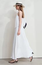 Black Maxi Slip Dress with Double Layer Bodice