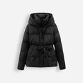 Belted Hooded Puffer Jacket for Women