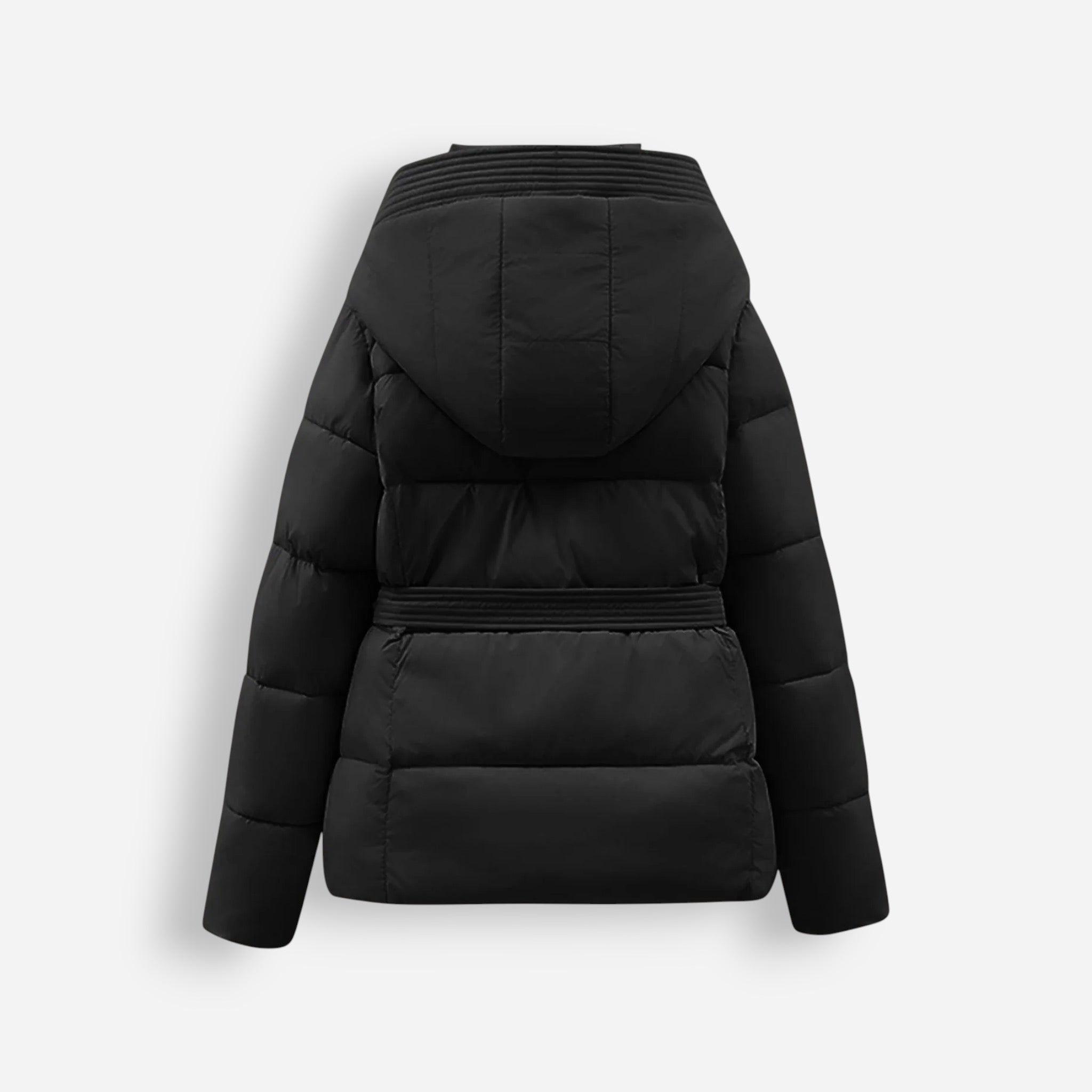 Belted Hooded Puffer Jacket for Women