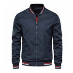 Casual Bomber Jacket for Men with Round Neckline