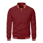 Casual Bomber Jacket for Men with Round Neckline