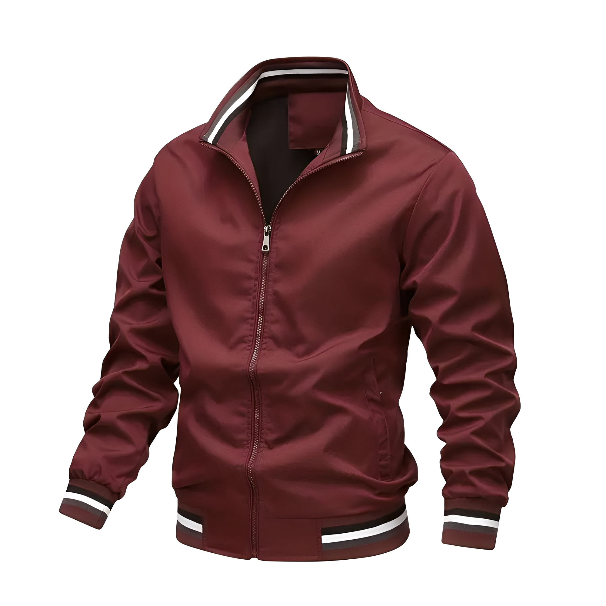 Casual Bomber Jacket with Stripes for Men