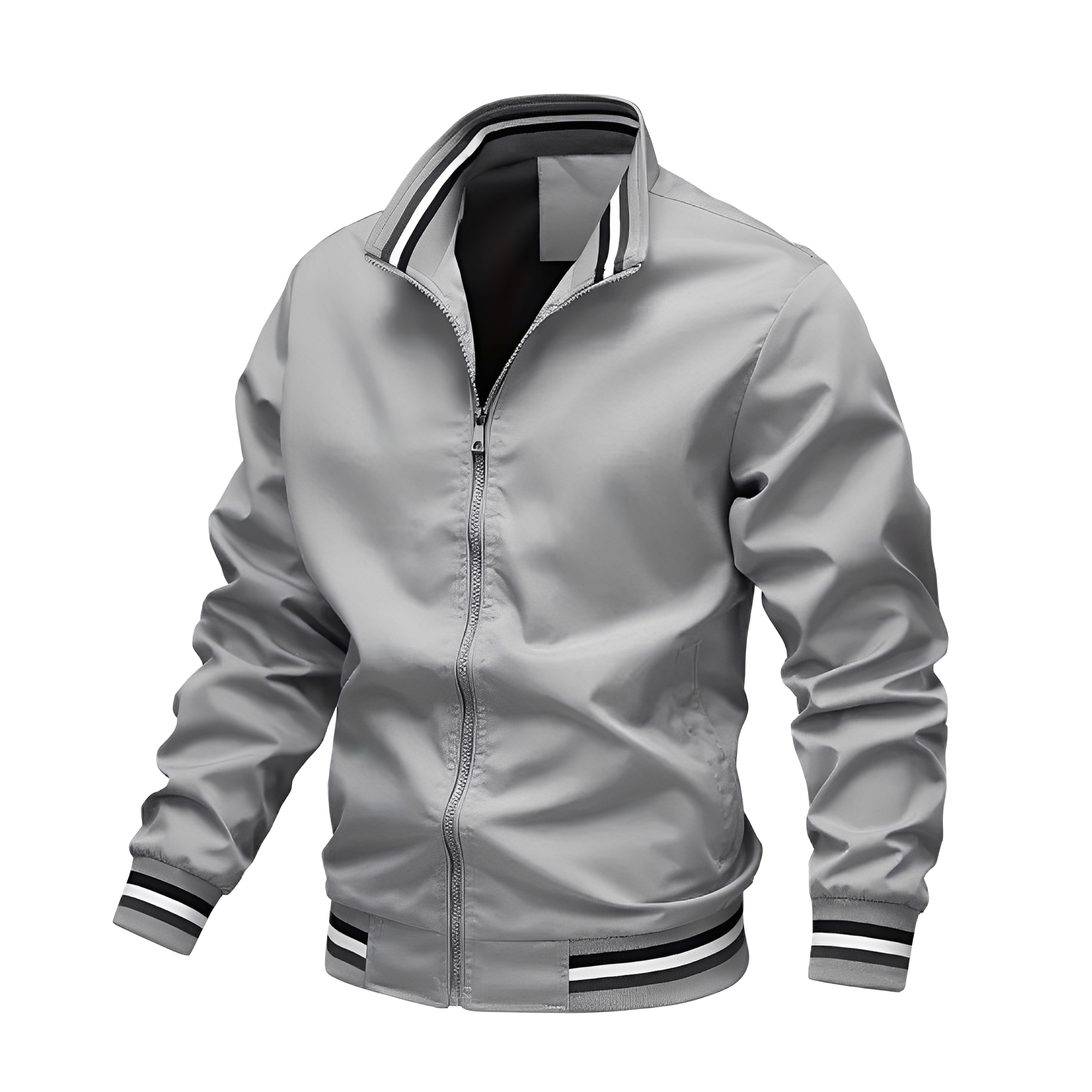 Casual Bomber Jacket with Stripes for Men
