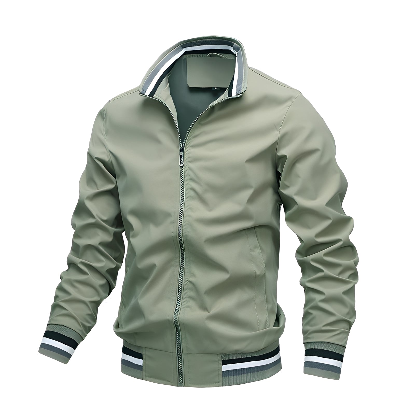 Casual Bomber Jacket with Stripes for Men