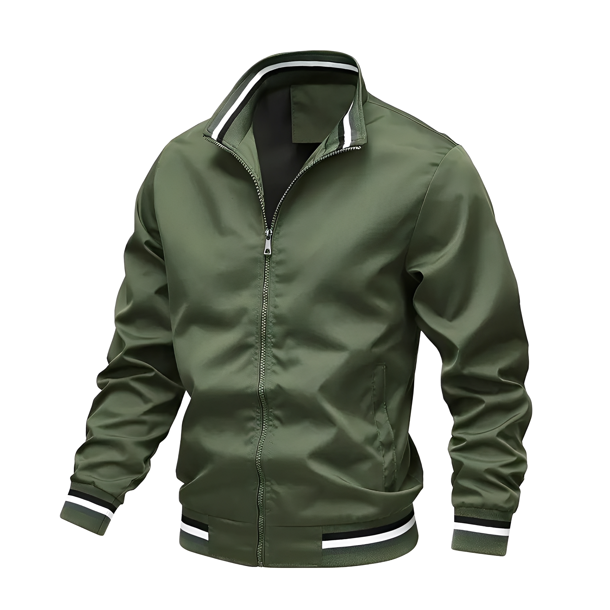 Casual Bomber Jacket with Stripes for Men