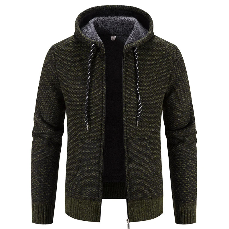 Casual Knitted Hoodie Cardigan for Men