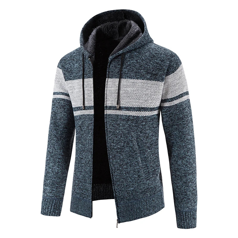 Casual Knitted Hoodie Cardigan for Men
