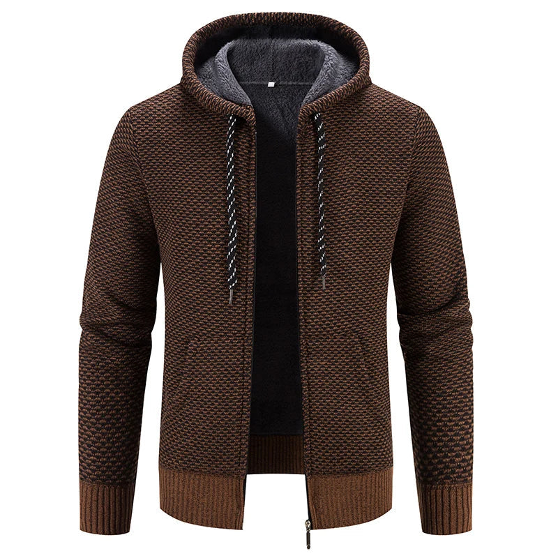 Casual Knitted Hoodie Cardigan for Men