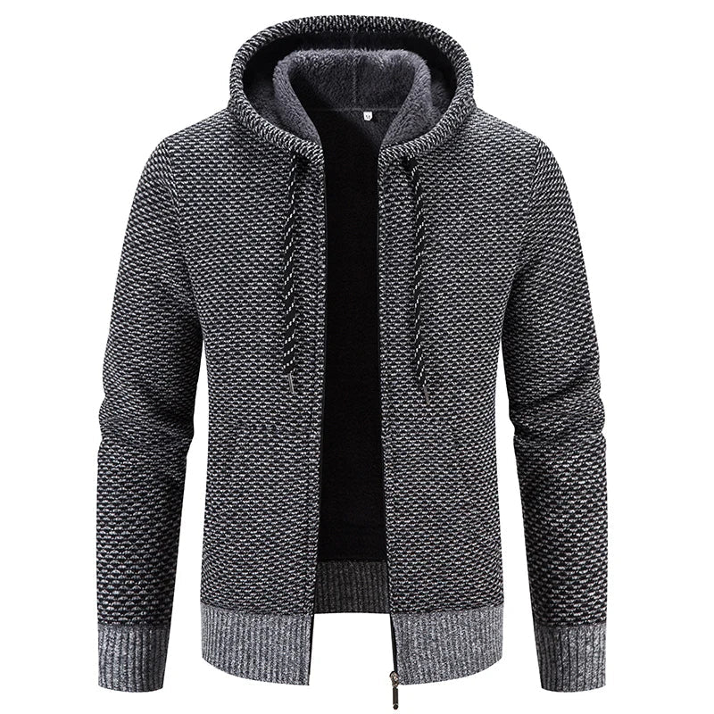 Casual Knitted Hoodie Cardigan for Men