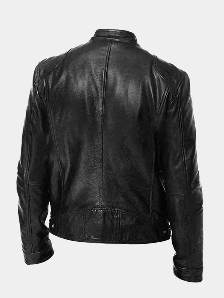 Casual Leather Jacket for Men with Insulated Lining