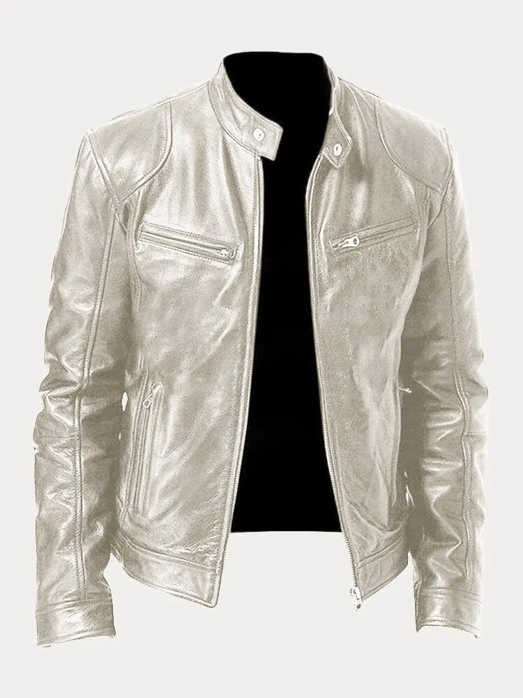 Casual Leather Jacket for Men with Insulated Lining