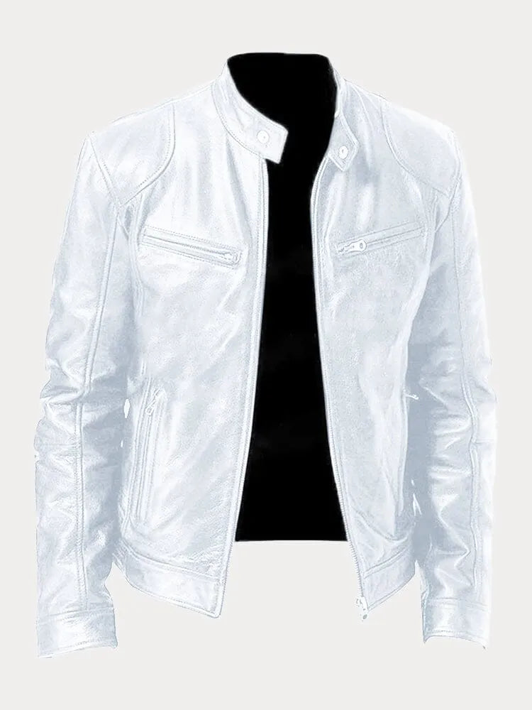 Casual Leather Jacket for Men with Insulated Lining