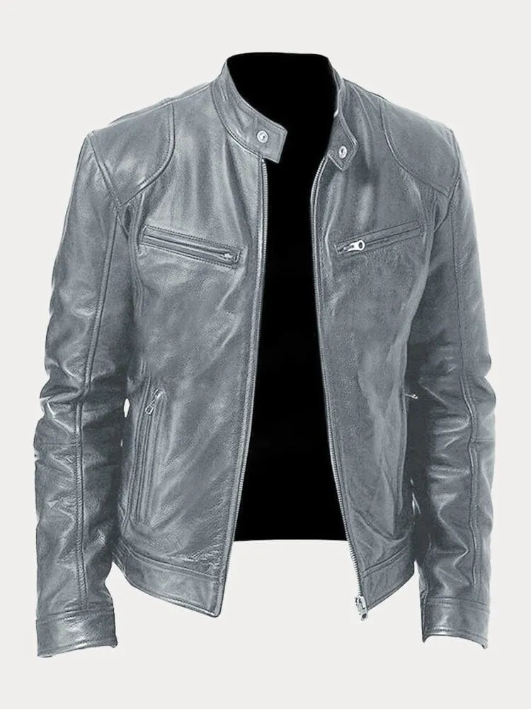 Casual Leather Jacket for Men with Insulated Lining