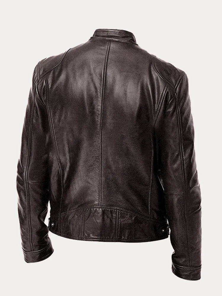 Casual Leather Jacket for Men with Insulated Lining