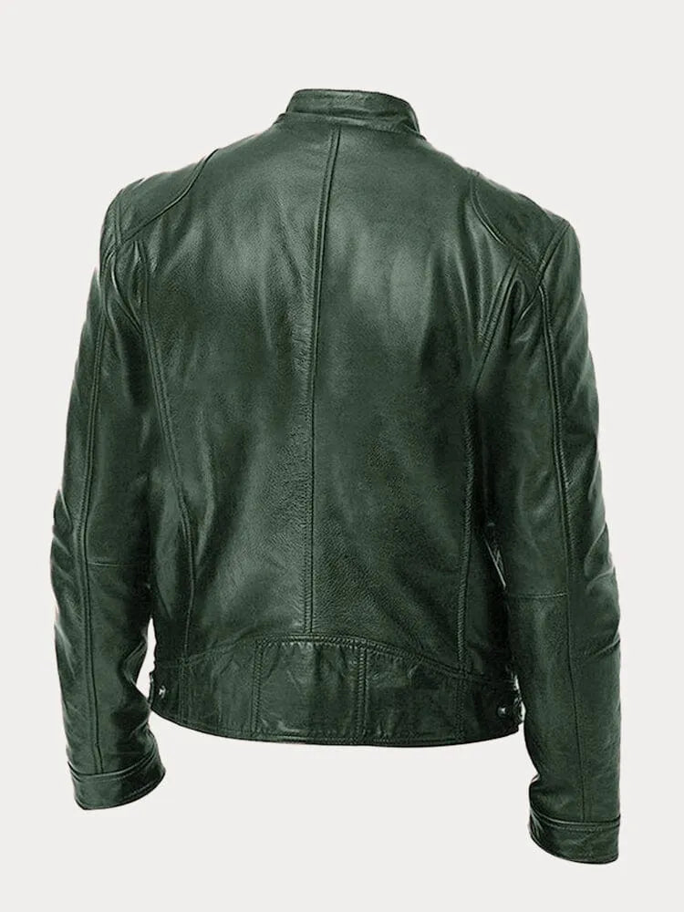 Casual Leather Jacket for Men with Insulated Lining