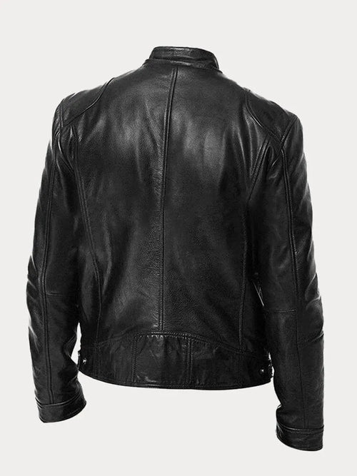 Casual Leather Jacket for Men with Padded Lining