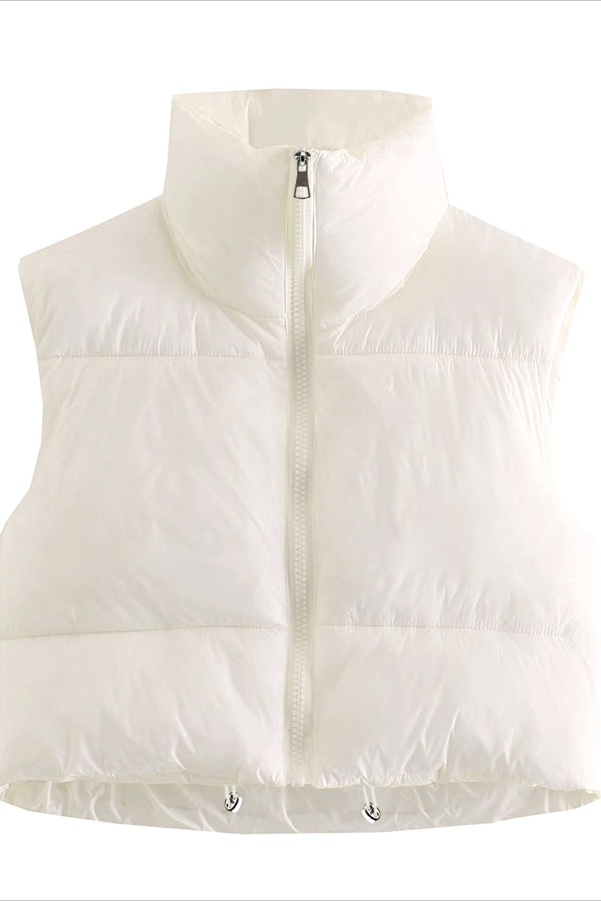 Casual Puffer Vest Women with Zip Closure