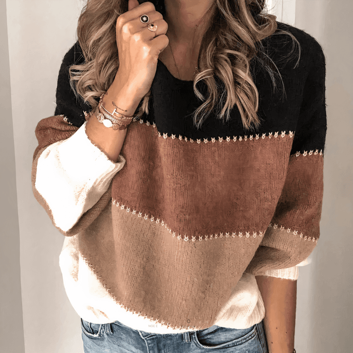 Casual Striped Sweater for Women, Relaxed Fit