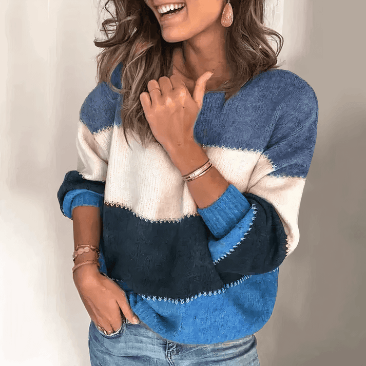 Casual Striped Sweater for Women, Relaxed Fit