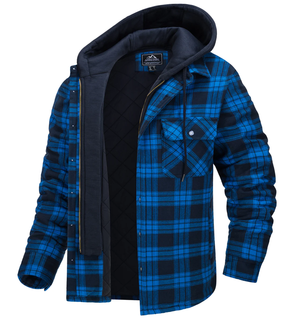 Checked Hooded Jacket for Men