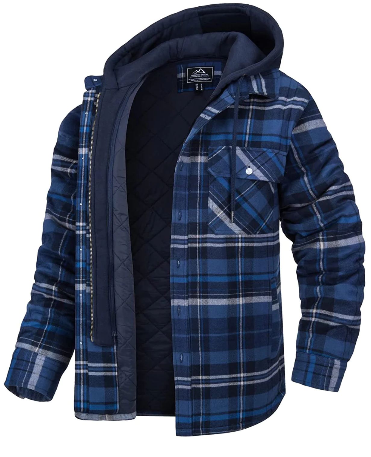 Checked Hooded Jacket for Men