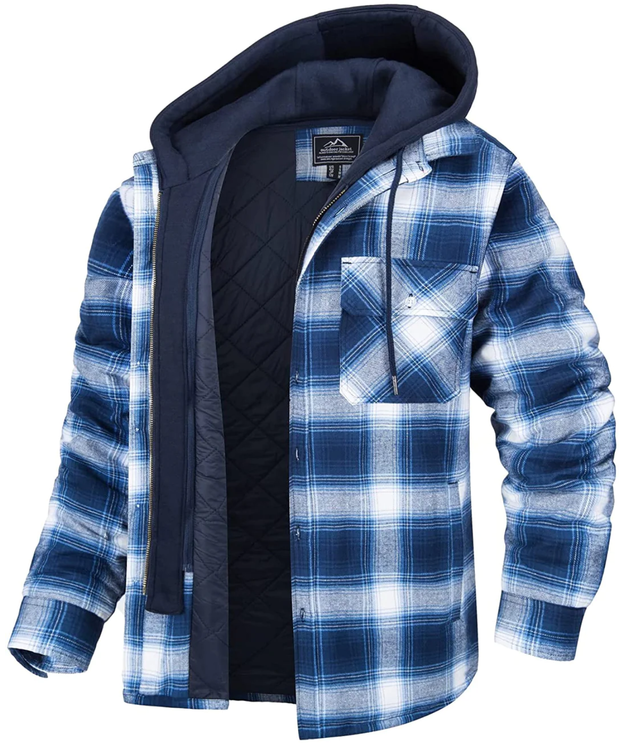 Checked Hooded Jacket for Men