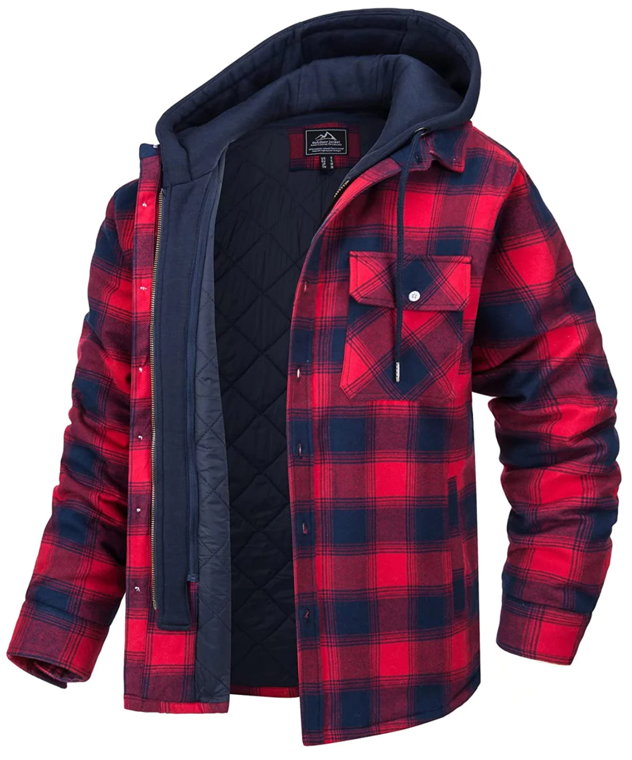 Checked Hooded Jacket for Men