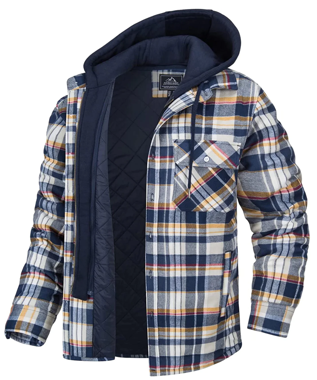 Checked Hooded Jacket for Men