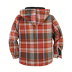 Checked Men's Jacket with Hood for Outdoor Activities