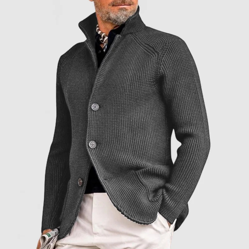 Classic Button-Up Ribbed Men's Cardigan 4