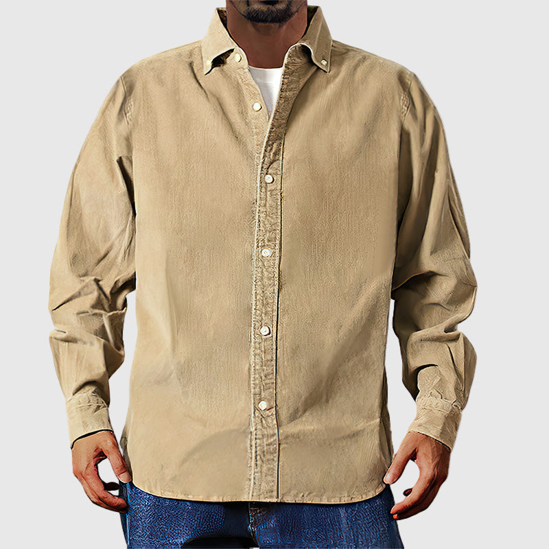 Classic Corduroy Shirt for Men, Regular Fit, Long Sleeve 0