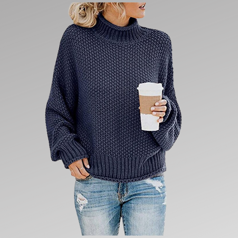 Classic Knitted Sweater with Mock Neck 6